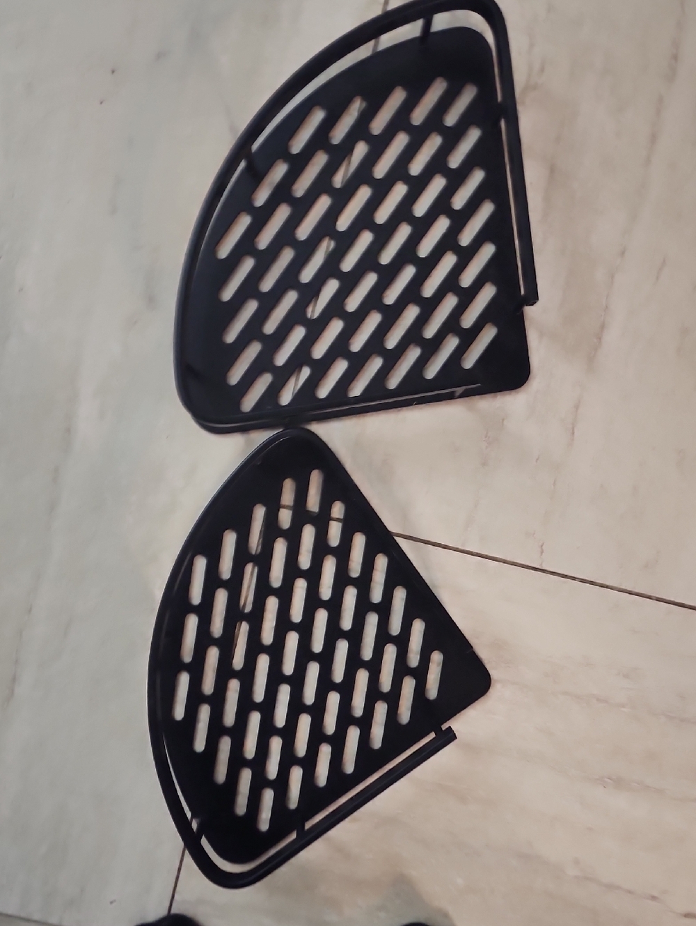 Black Plastic Corner Shelf Set - 2 Pieces